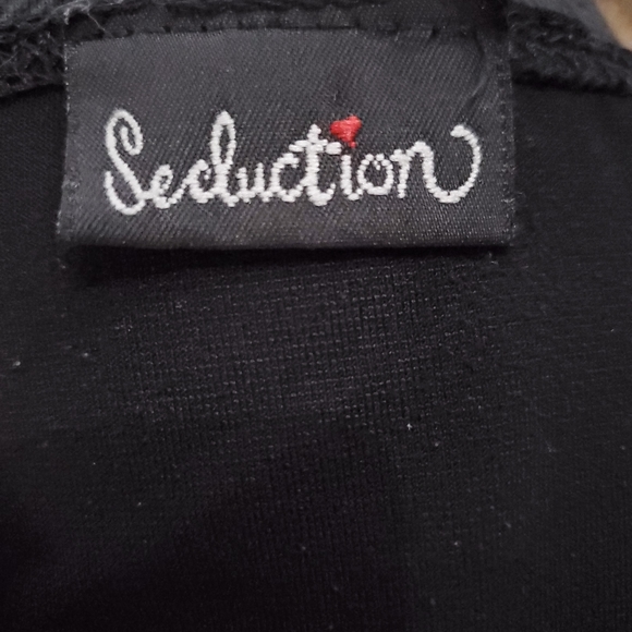 Seduction Black V-Neck Rouched Baudice Camisole Women's Medium - Picture 4 of 5